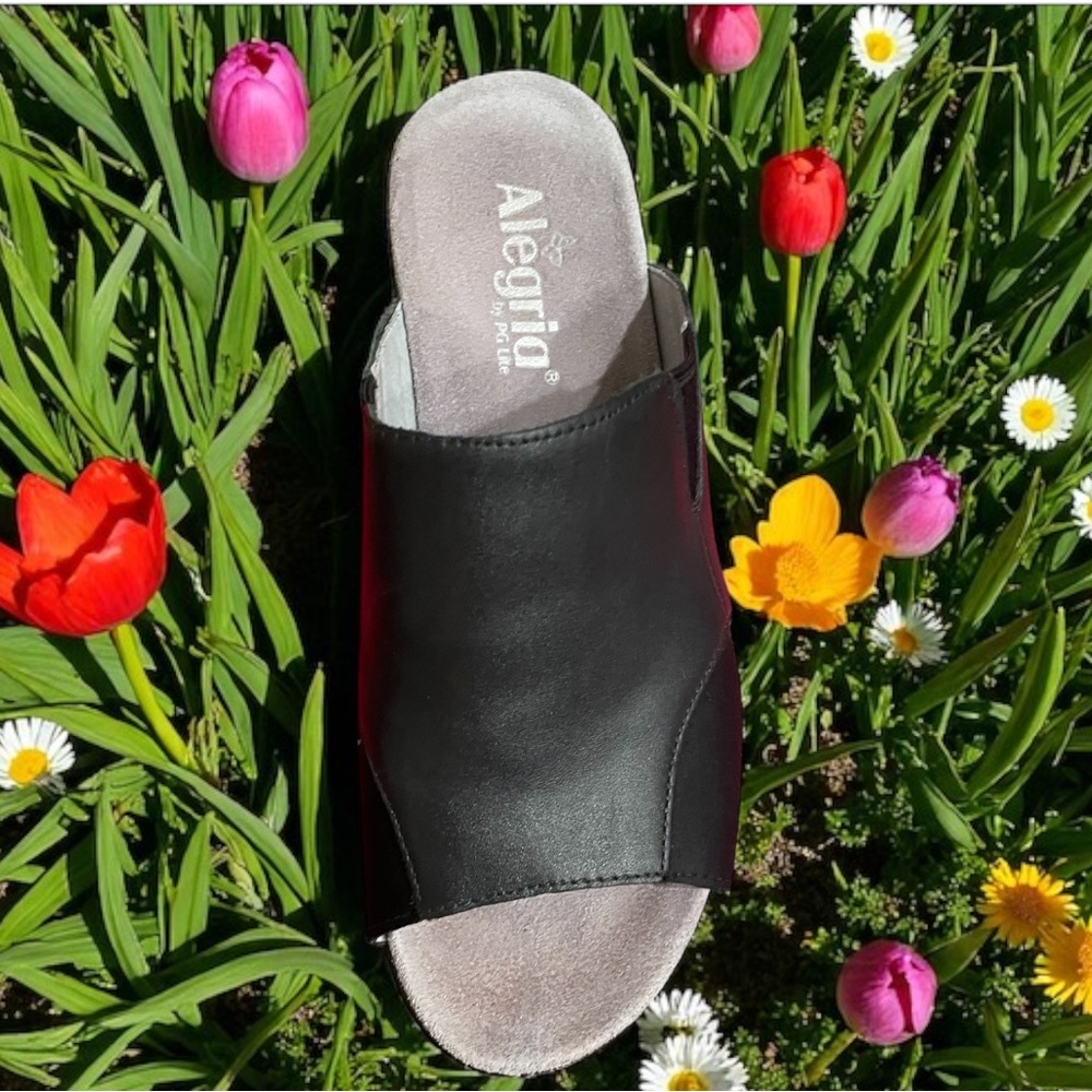 Alegria Women's Black Nappa Open-Toe Mules
Very Good Condition    size 38 - Picture 7 of 16